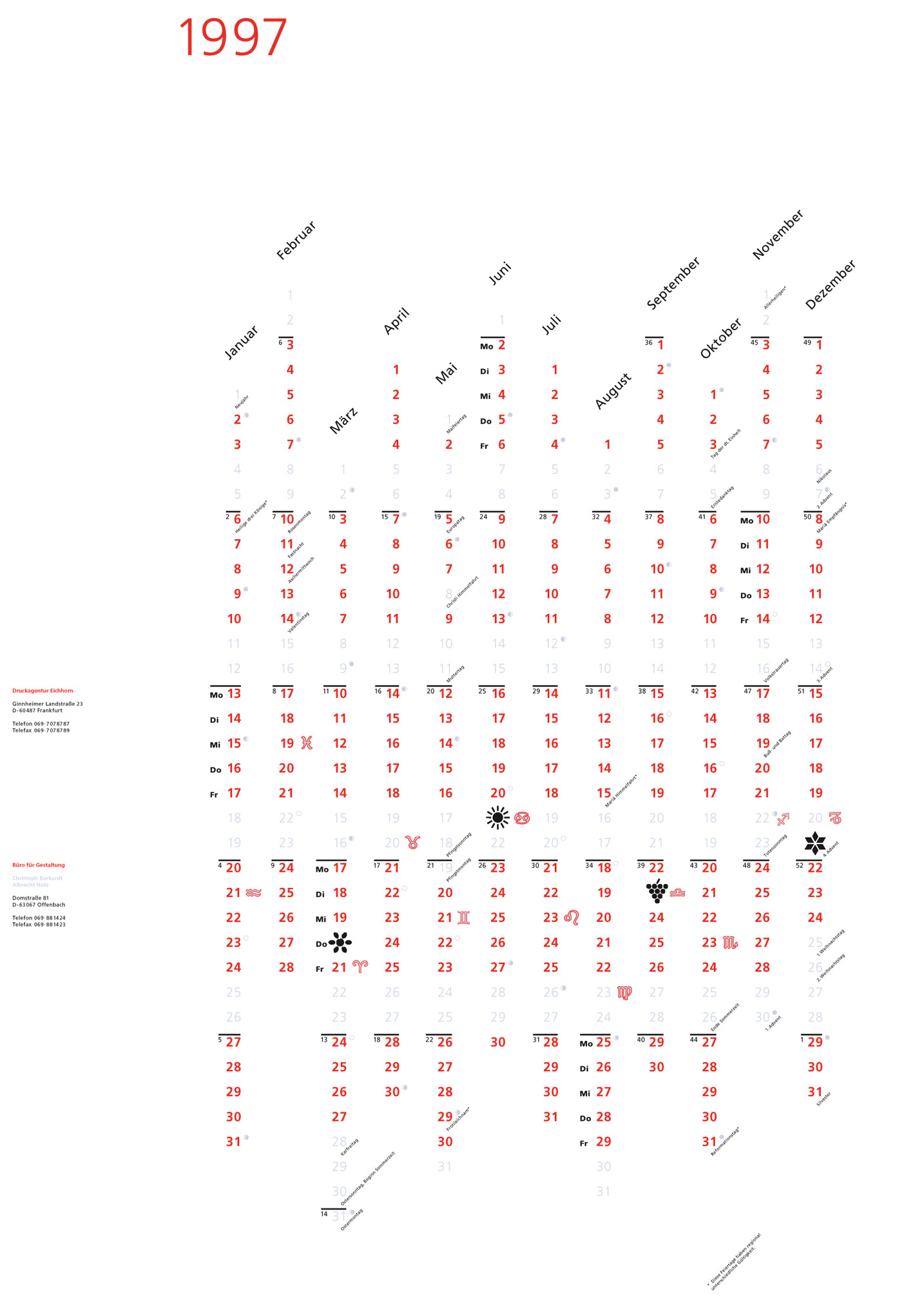 Burkardt + Hotz Kalender 1997