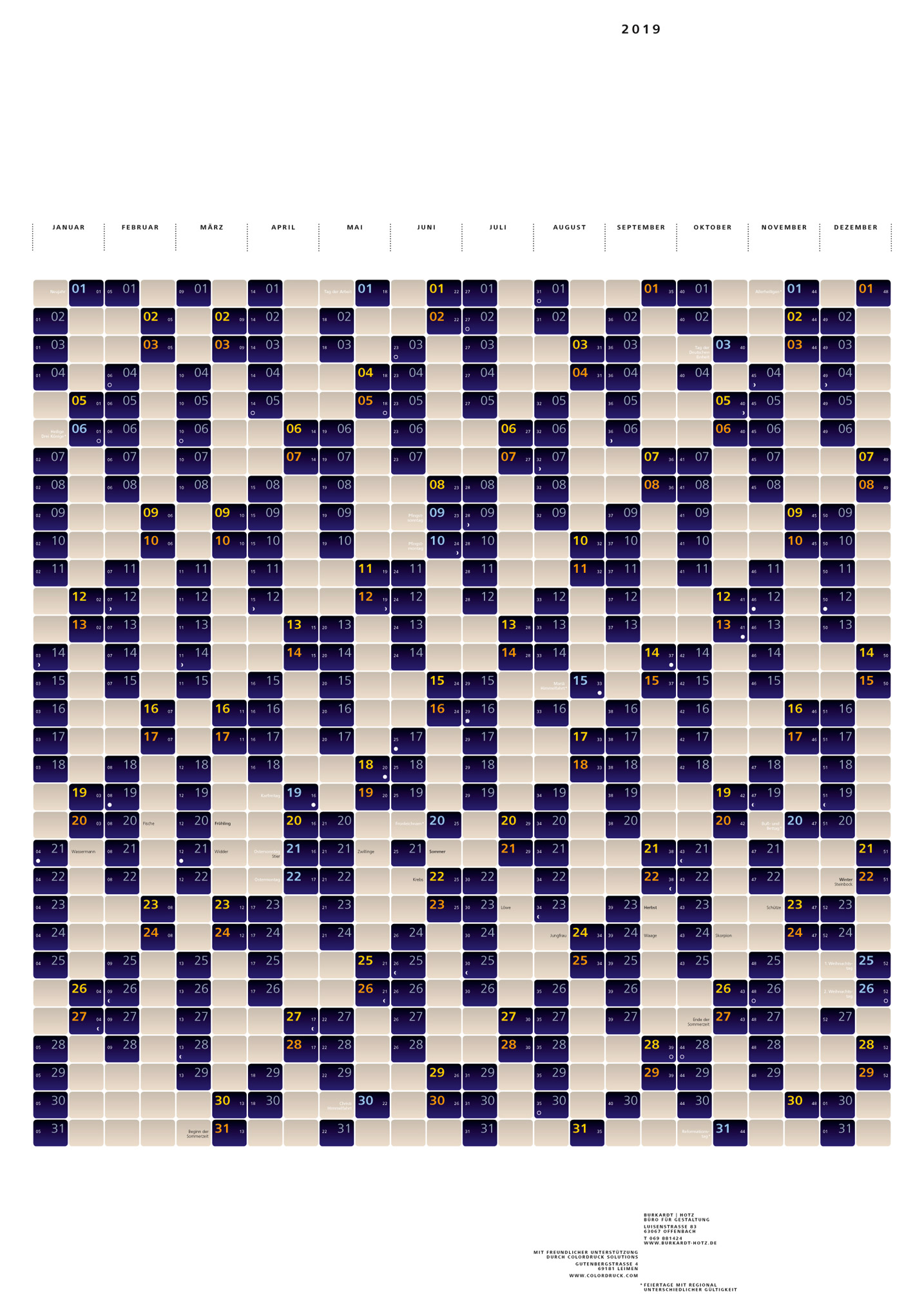 Burkardt + Hotz Kalender 2019