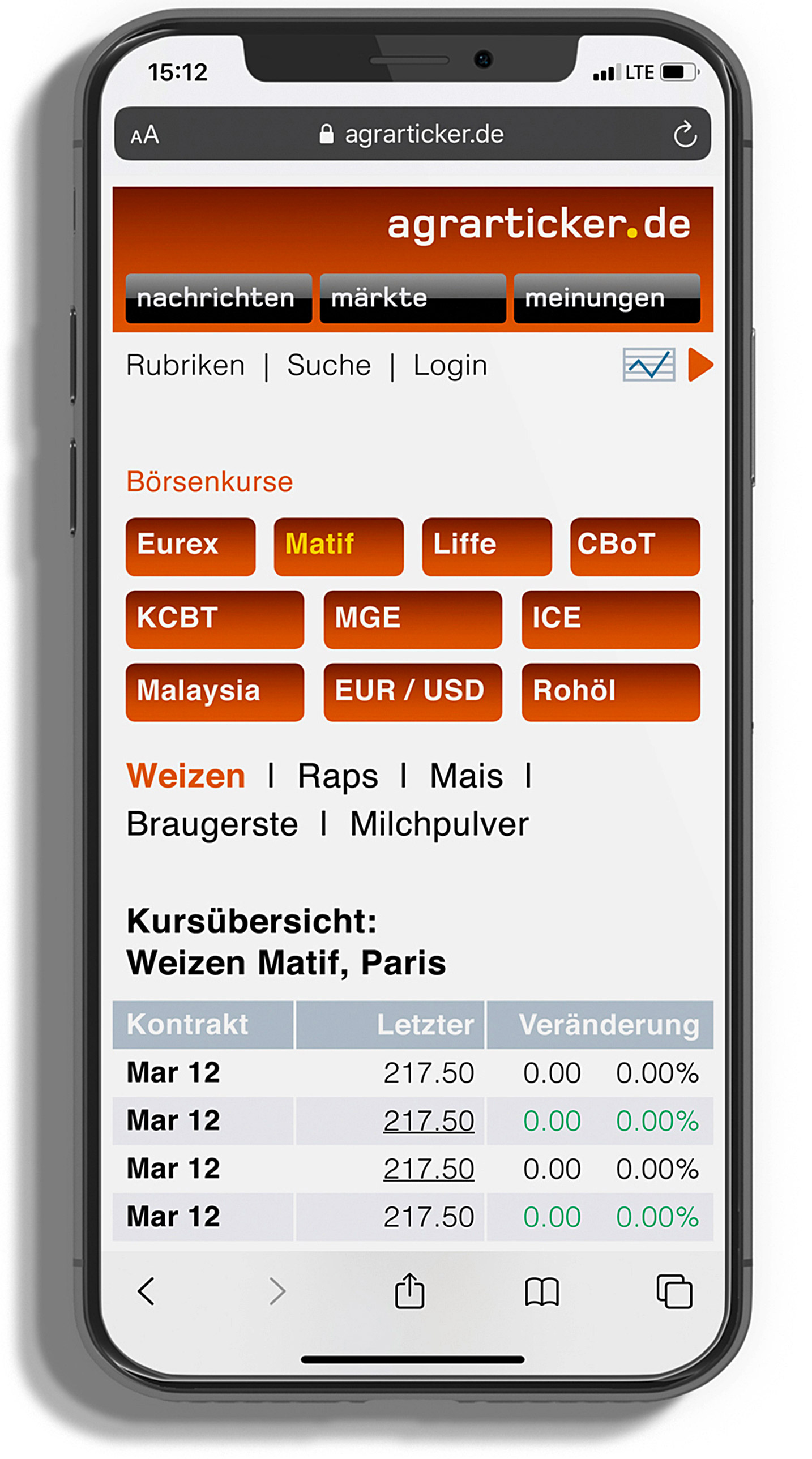 Online-Auftritt auf dem Smartphone